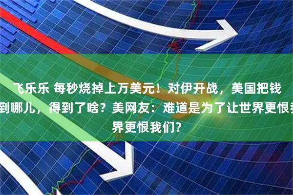飞乐乐 每秒烧掉上万美元！对伊开战，美国把钱都花到哪儿，得到了啥？美网友：难道是为了让世界更恨我们？